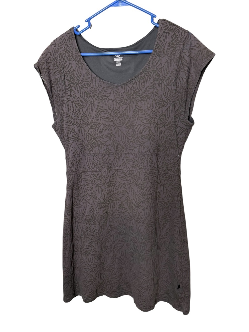 Merrell Gray Leaf Print Athletic Dress Size Large